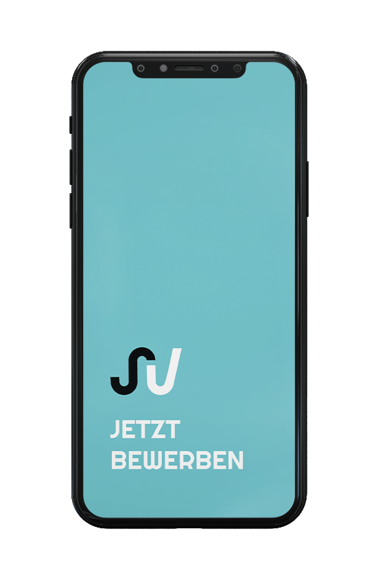 Smartphone mit Bewerbungsseite